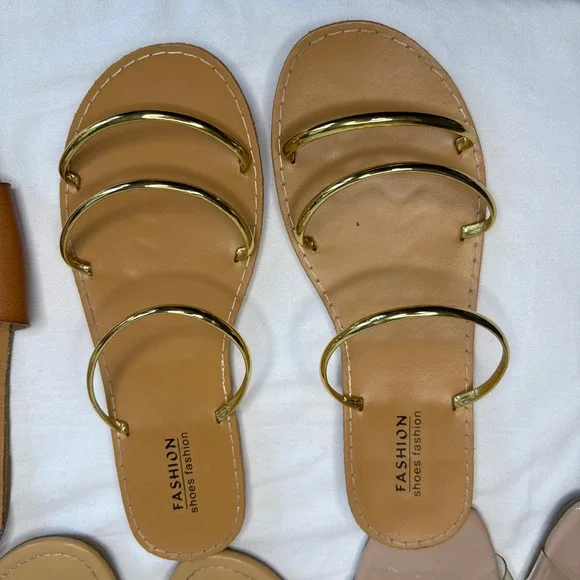 Lot 6 Women's Size 10 Sandals Slides Fashion Nova Old Navy Bling Shoes - Picture 6 of 11